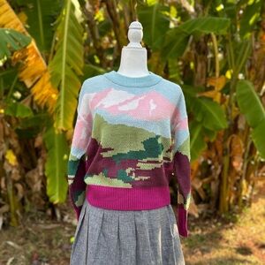 wild fable | Sweaters | Nwot Landscape Sweater Mountain